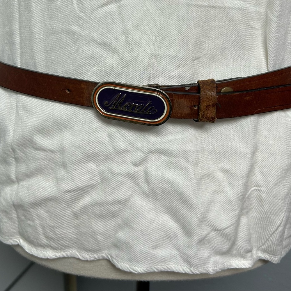 Antony Morato Leather Belt Sz Large Logo Buckle Fastening Brown